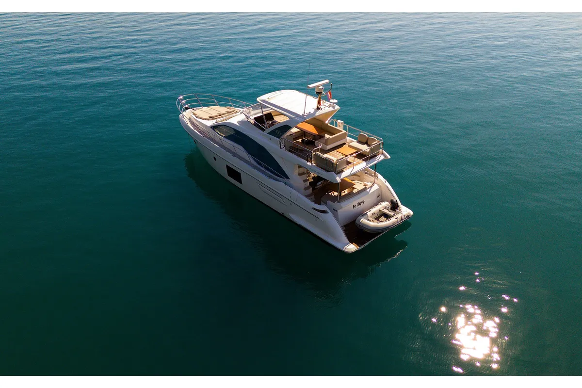Exterior view of Be Happy, a Azimut 55 Fly motor yacht at Grad Kaštela, Croatia