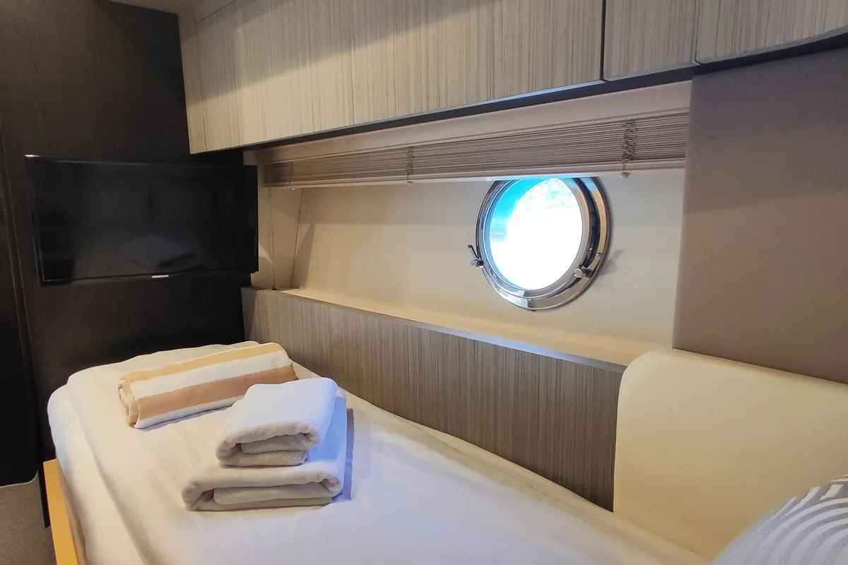 Cabin on Be Happy, a Azimut 55 Fly motor yacht at Grad Kaštela, Croatia
