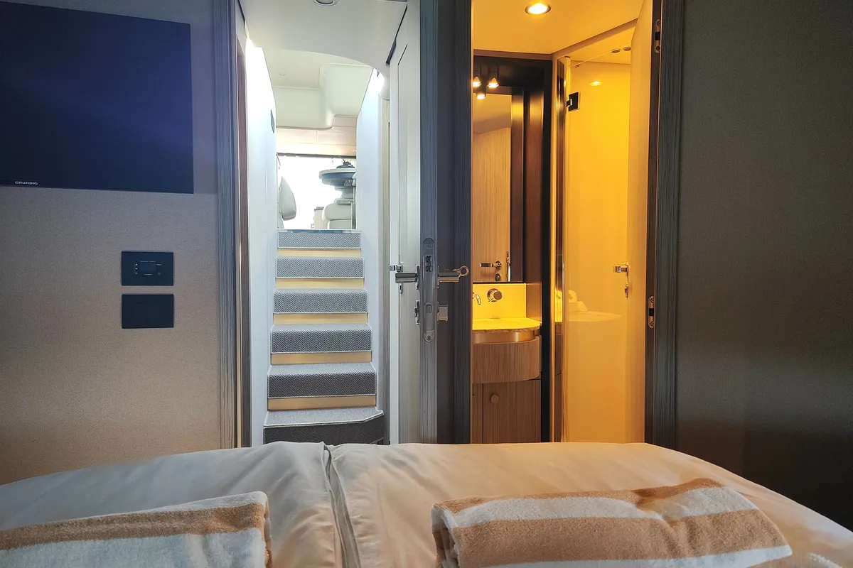Cabin on Be Happy, a Azimut 55 Fly motor yacht at Grad Kaštela, Croatia