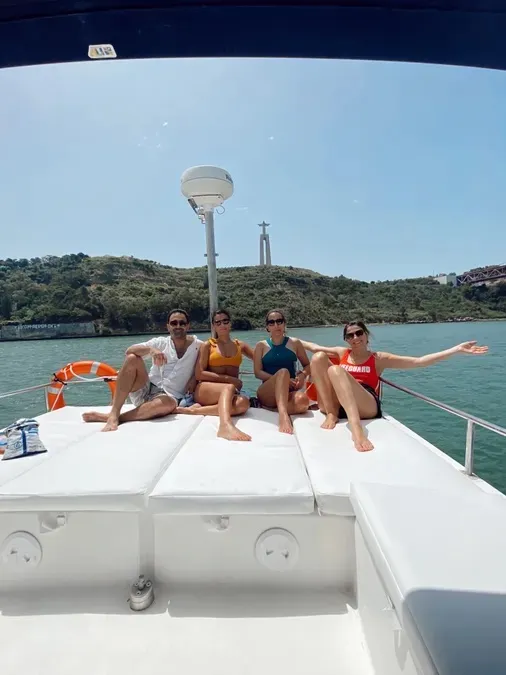 Deck of Xuxu, a Fountaine Pajot Highland 35 catamaran at Lisbon, Portugal