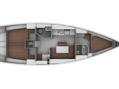 Floor plan of Buga, a Bavaria Cruiser 40 sailboat at Općina Sukošan, Croatia