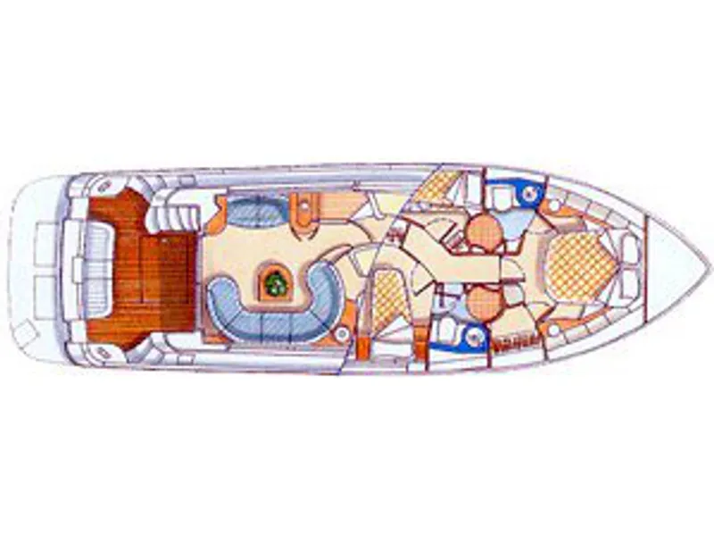 Floor plan of Alma Libre II, a Azimut 46 motorboat at Lefkada, Greece