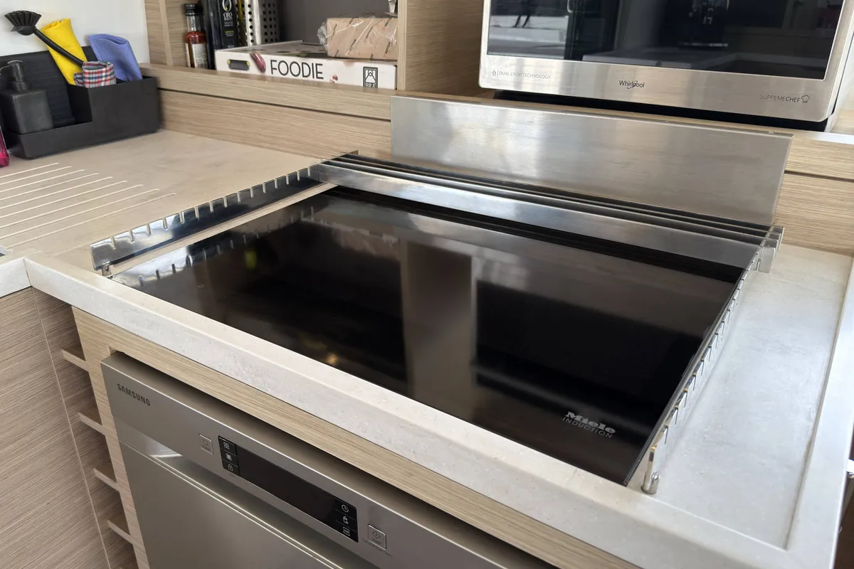 Galley of Selanja, a Lagoon 51 OW catamaran at Palma de Mallorca, Spain