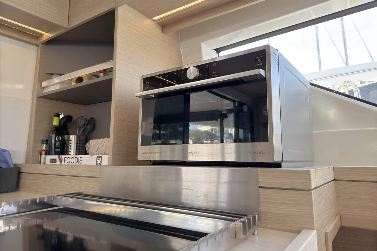 Galley of Selanja, a Lagoon 51 OW catamaran at Palma de Mallorca, Spain