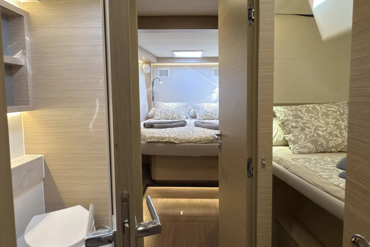 Cabin on Selanja, a Lagoon 51 OW catamaran at Palma de Mallorca, Spain