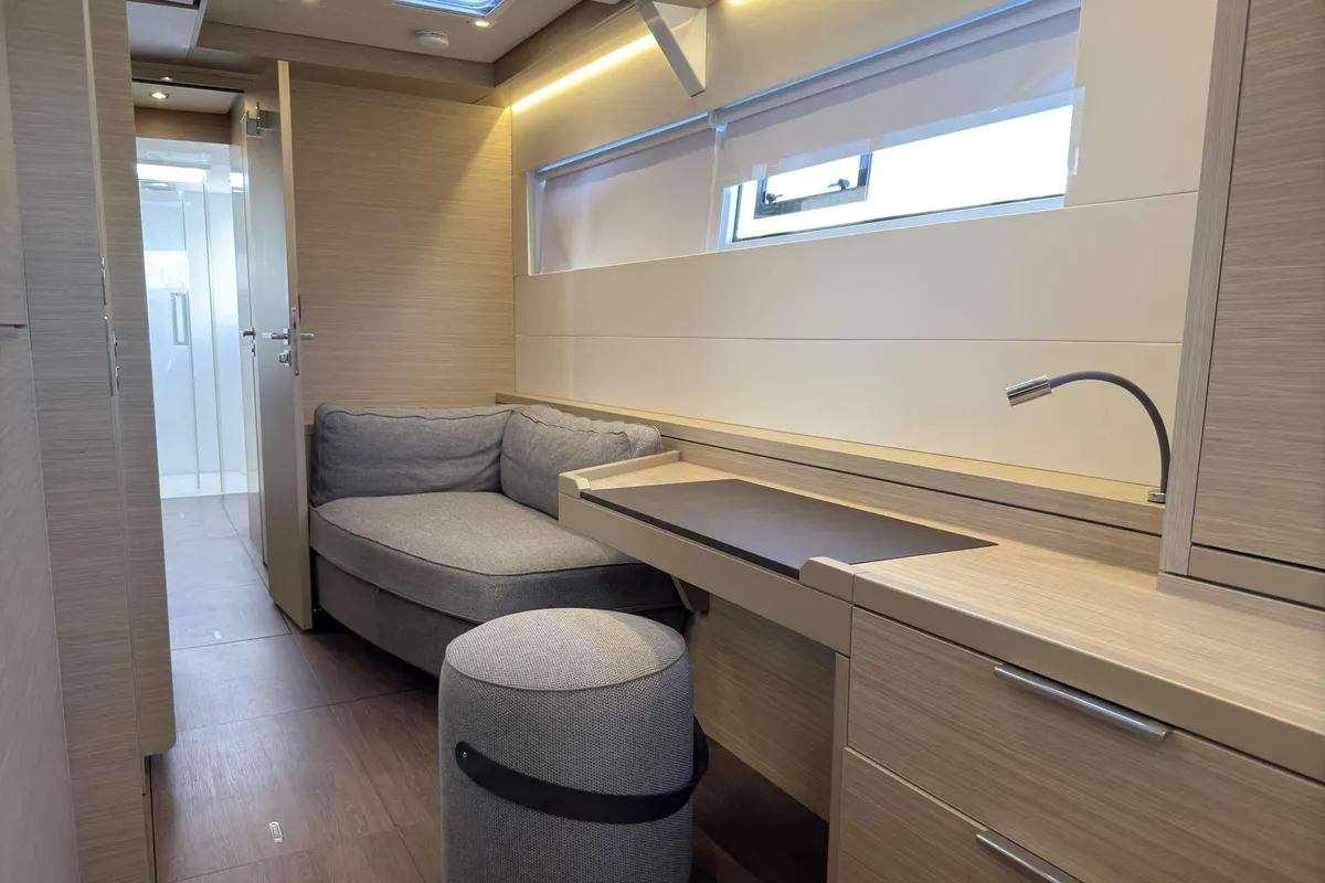 Salon of Selanja, a Lagoon 51 OW catamaran at Palma de Mallorca, Spain