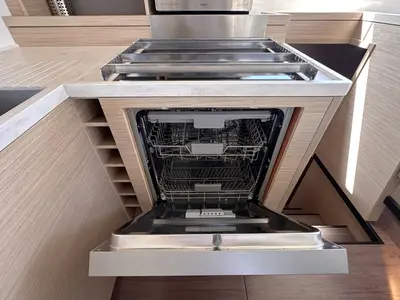 Galley of Selanja, a Lagoon 51 OW catamaran at Palma de Mallorca, Spain