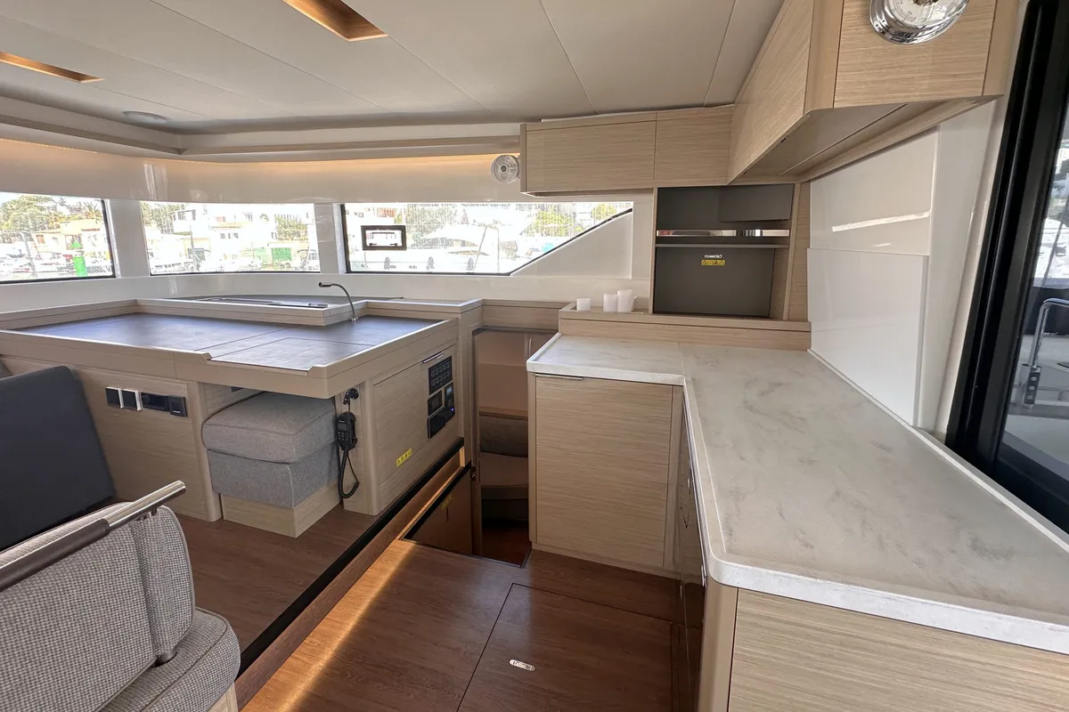 Galley of Selanja, a Lagoon 51 OW catamaran at Palma de Mallorca, Spain