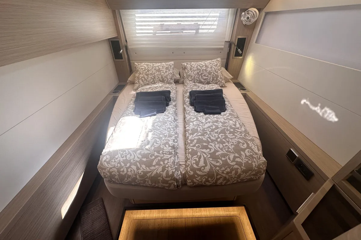 Cabin on Selanja, a Lagoon 51 OW catamaran at Palma de Mallorca, Spain
