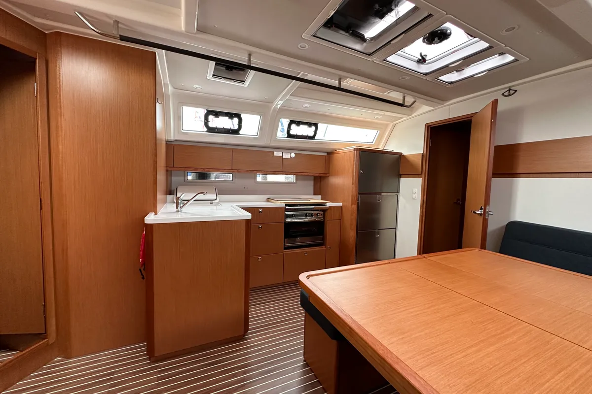 Galley of Semeli, a Bavaria Cruiser 46 Style sailboat at Kos, Greece