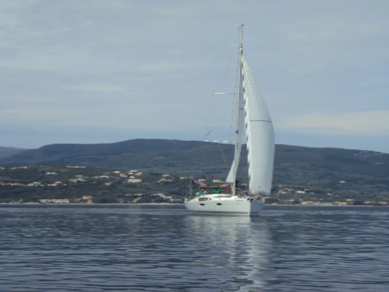 Exterior view of Sweet Alis, a Jeanneau Sun Odyssey 42DS sailboat at Municipal Unit of Lefkada, Greece