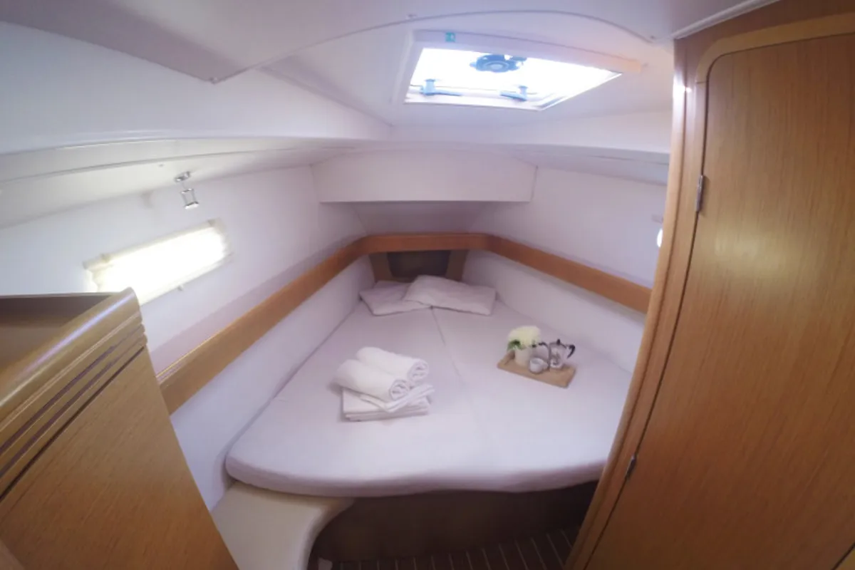 Cabin on Sweet Alis, a Jeanneau Sun Odyssey 42DS sailboat at Municipal Unit of Lefkada, Greece