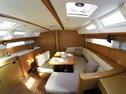 Salon of Sweet Alis, a Jeanneau Sun Odyssey 42DS sailboat at Municipal Unit of Lefkada, Greece