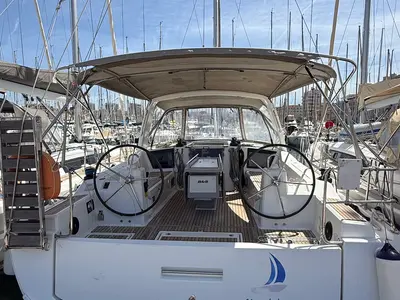 Cockpit of Magdalena, a Beneteau Oceanis 41.1 sailboat at Marseille, France