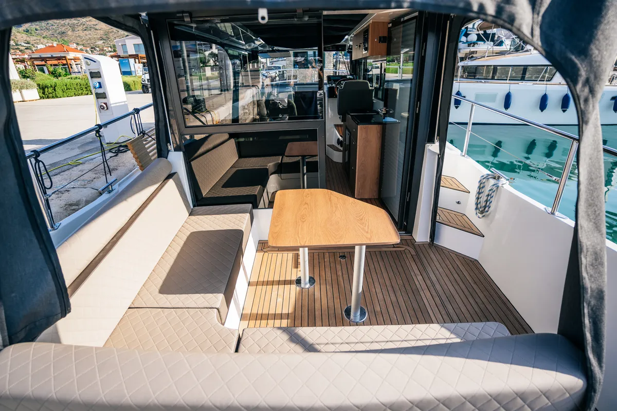 Lili, a Nikhen Aquasun 34 Sedan motor yacht at Seget Donji, Croatia