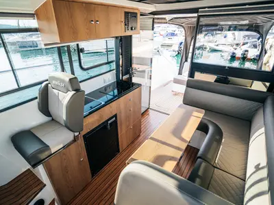 Galley of Lili, a Nikhen Aquasun 34 Sedan motor yacht at Seget Donji, Croatia