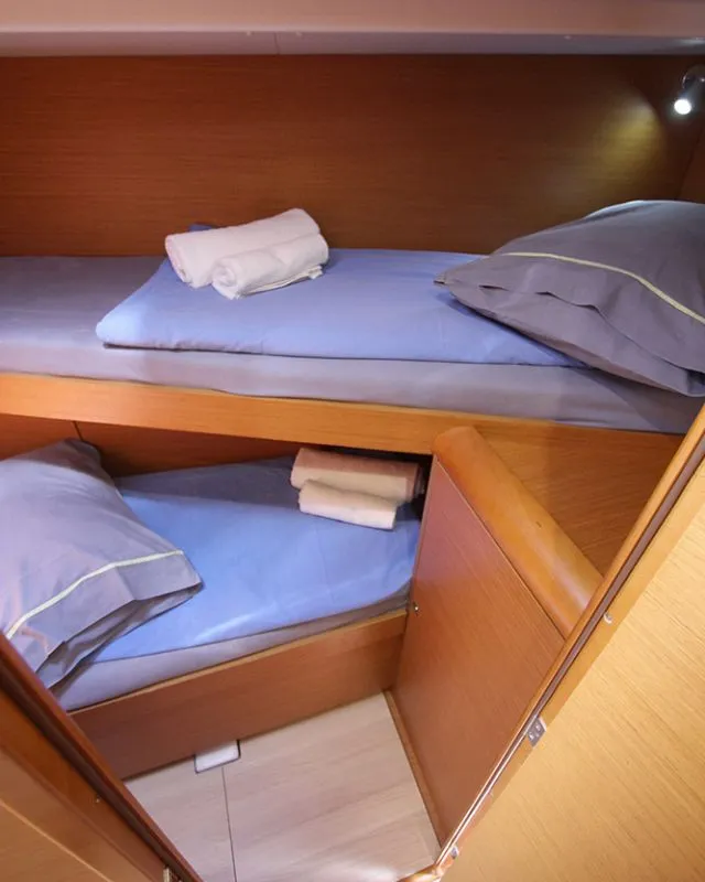 Cabin on Kronos, a Jeanneau Sun Odyssey 449 sailboat at Lavreotiki Municipal Unit, Greece