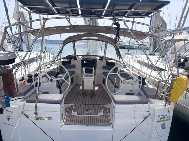 Kronos, a Jeanneau Sun Odyssey 449 sailboat at Lavreotiki Municipal Unit, Greece