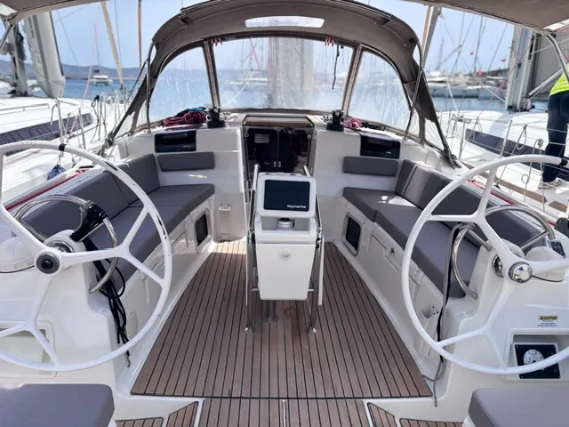 Kronos, a Jeanneau Sun Odyssey 449 sailboat at Lavreotiki Municipal Unit, Greece