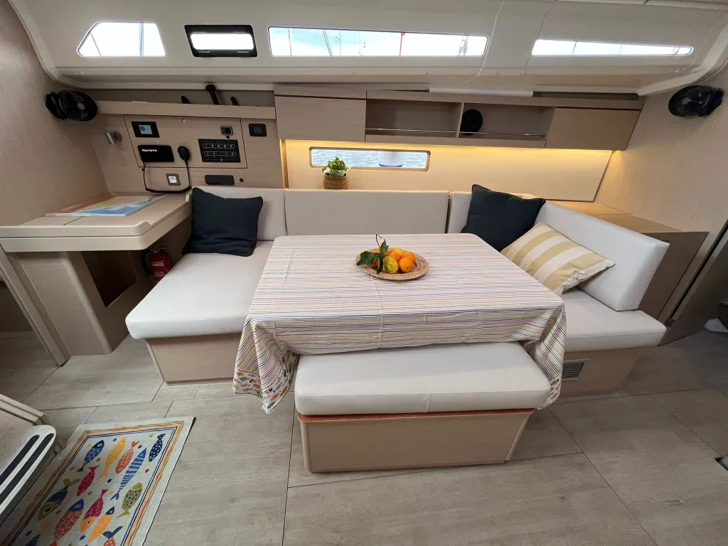 Salon of Cosmic Dancer, a Beneteau Oceanis 40.1 sailboat at Split, Croatia