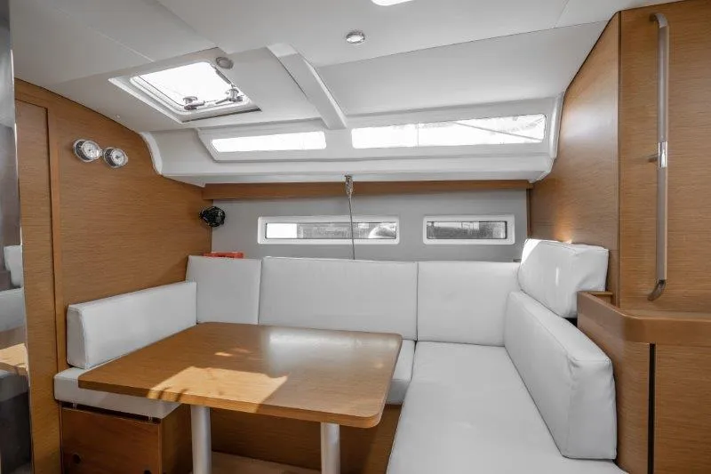 Salon of Almyra 440, a Jeanneau Sun Odyssey 440 sailboat at Marpissa, Greece
