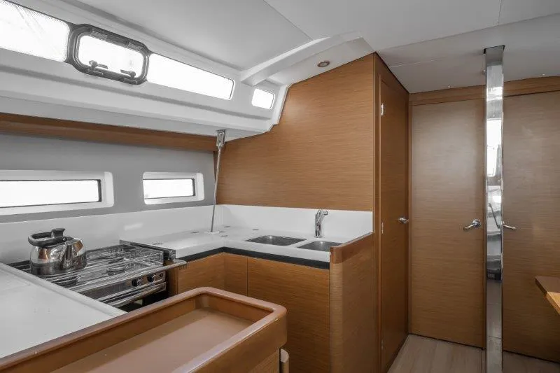 Galley of Almyra 440, a Jeanneau Sun Odyssey 440 sailboat at Marpissa, Greece