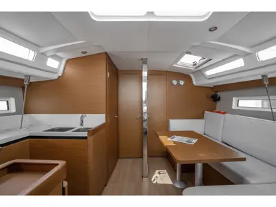Salon of Almyra 440, a Jeanneau Sun Odyssey 440 sailboat at Marpissa, Greece