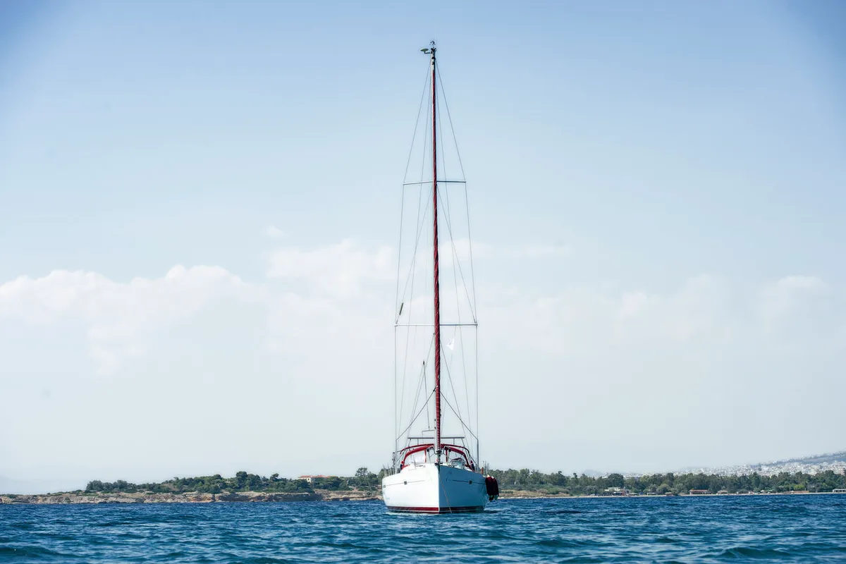 Exterior view of Vori, a Beneteau Oceanis Clipper 473 sailboat at Athens, Greece
