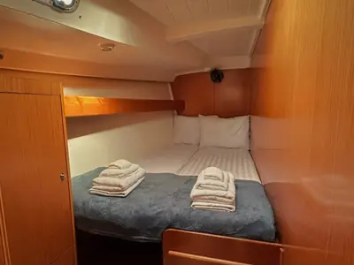 Cabin on Leonidas, a Beneteau Cyclades 50.5 sailboat at Athens, Greece