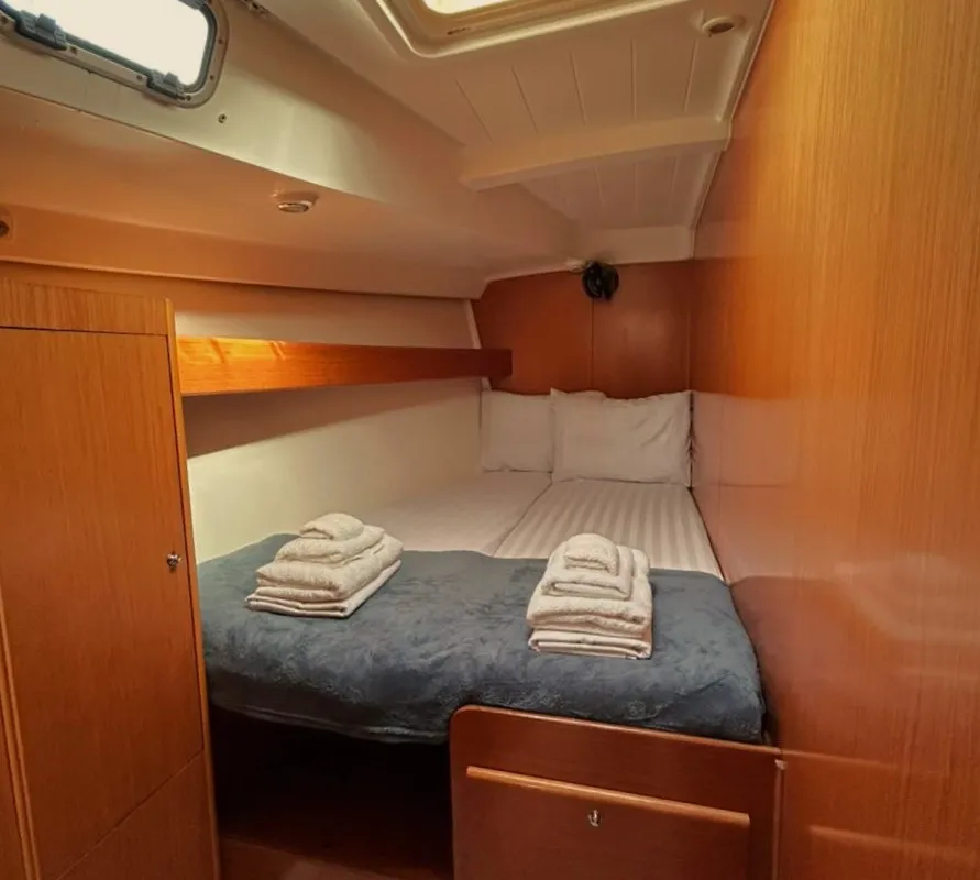 Cabin on Leonidas, a Beneteau Cyclades 50.5 sailboat at Athens, Greece