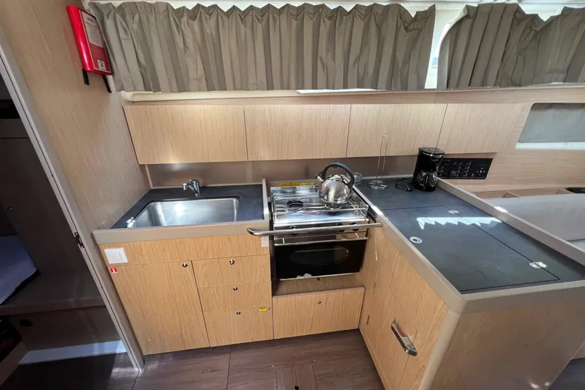 Galley of Amandine III, a Beneteau Oceanis 41.1 sailboat at Grad Šibenik, Croatia