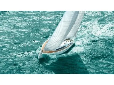 Exterior view of Leonidas IV, a Bavaria Cruiser 51 sailboat at Athens, Greece