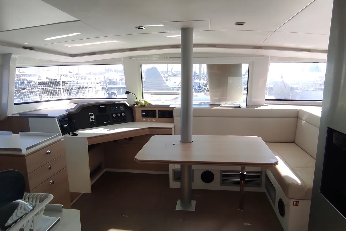 Albert, a Bali 4.5 catamaran at Port de Pollença, Spain