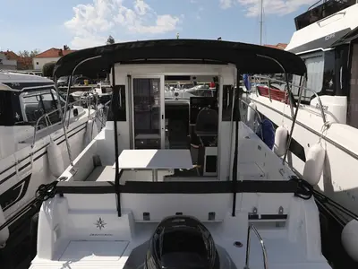 Deck of Nemo, a Jeanneau Merry Fisher 795 motorboat at Pirovac, Croatia