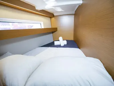 Cabin on Endeavour, a Jeanneau Sun Odyssey 440 sailboat at Neo Klima, Greece