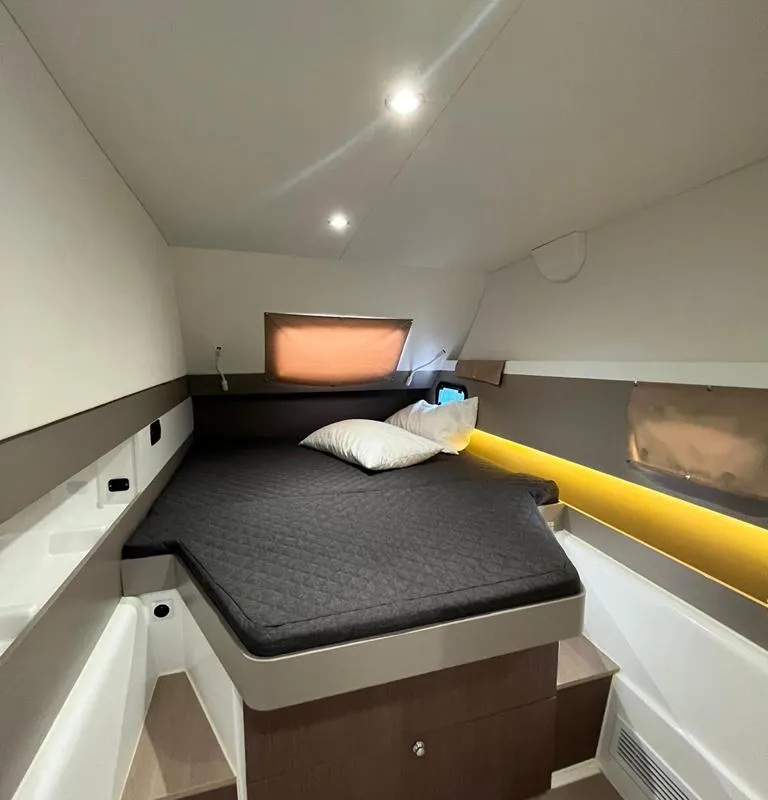 Cabin on AQUA, a Bali 4.3 catamaran at Capo d'Orlando, Italy