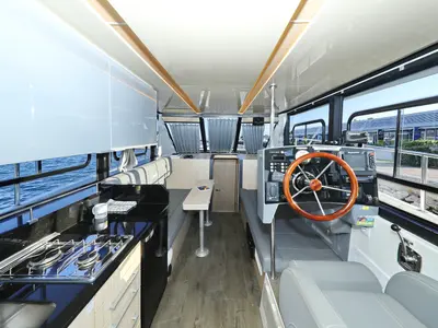 Galley of Backup, a Cobra Yachts Futura 40 Grand Horizon motor yacht at Općina Sukošan, Croatia