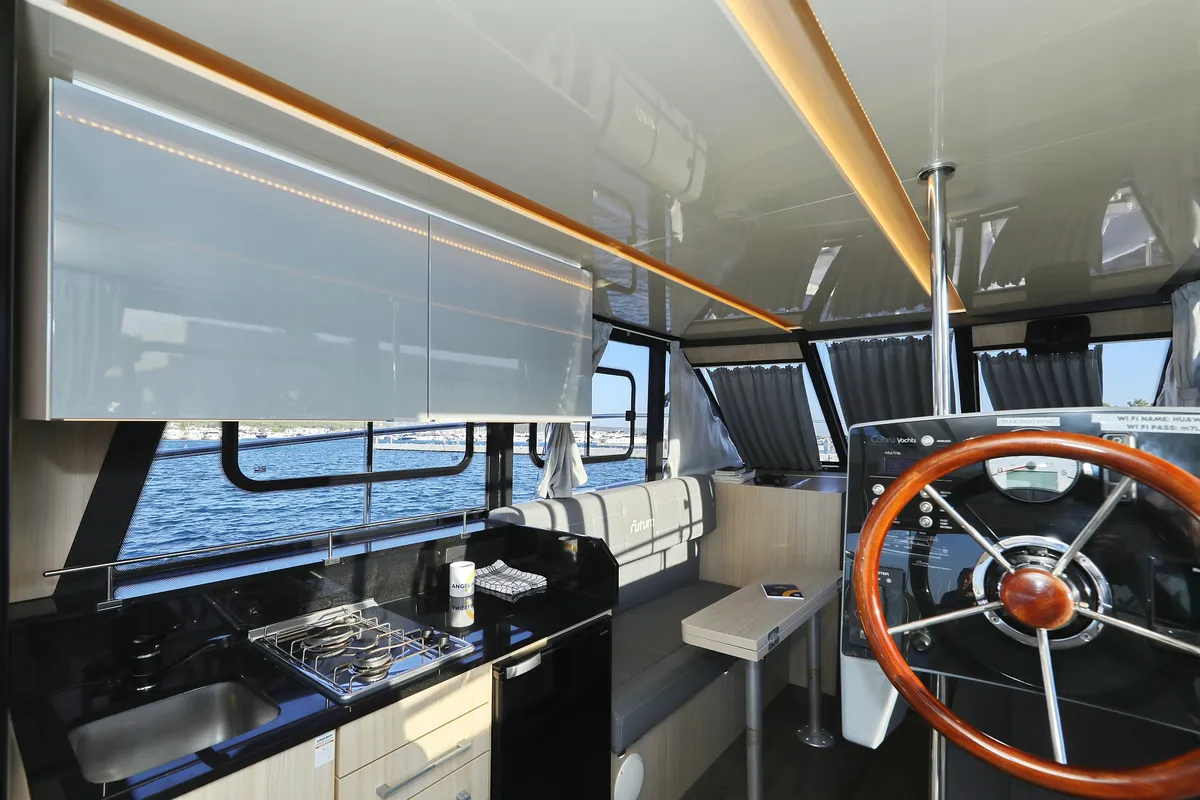 Galley of Backup, a Cobra Yachts Futura 40 Grand Horizon motor yacht at Općina Sukošan, Croatia