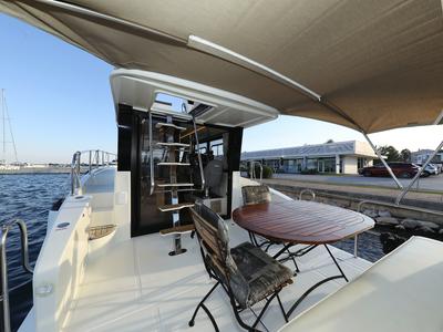 Deck of Backup, a Cobra Yachts Futura 40 Grand Horizon motor yacht at Općina Sukošan, Croatia