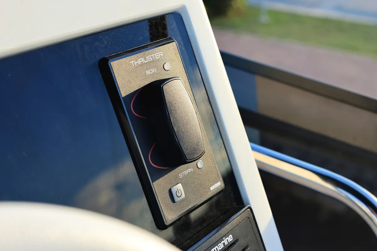 Cockpit of Backup, a Cobra Yachts Futura 40 Grand Horizon motor yacht at Općina Sukošan, Croatia