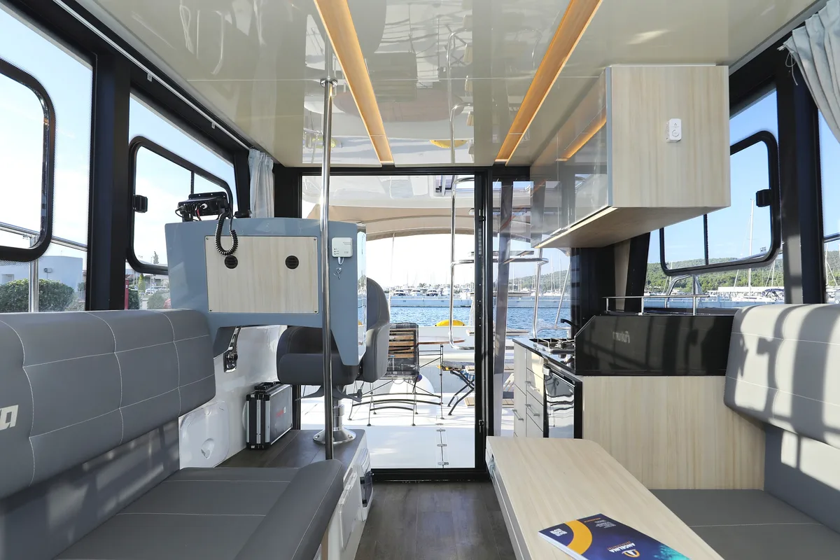 Salon of Backup, a Cobra Yachts Futura 40 Grand Horizon motor yacht at Općina Sukošan, Croatia