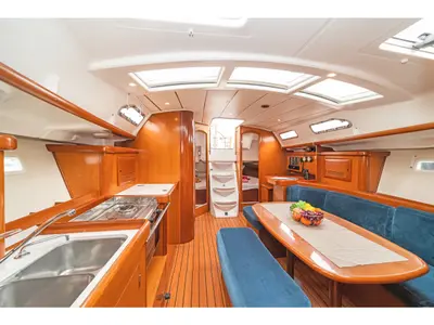 Galley of Milica, a Beneteau Oceanis 393 sailboat at Kos, Greece
