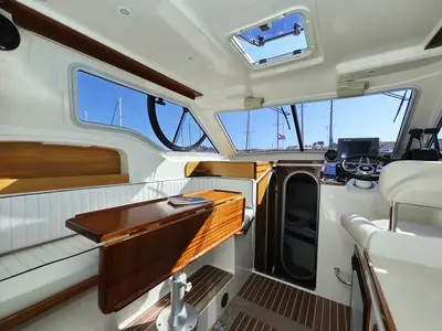 Salon of Dugi II, a Vektor 950 motorboat at Grad Biograd na Moru, Croatia