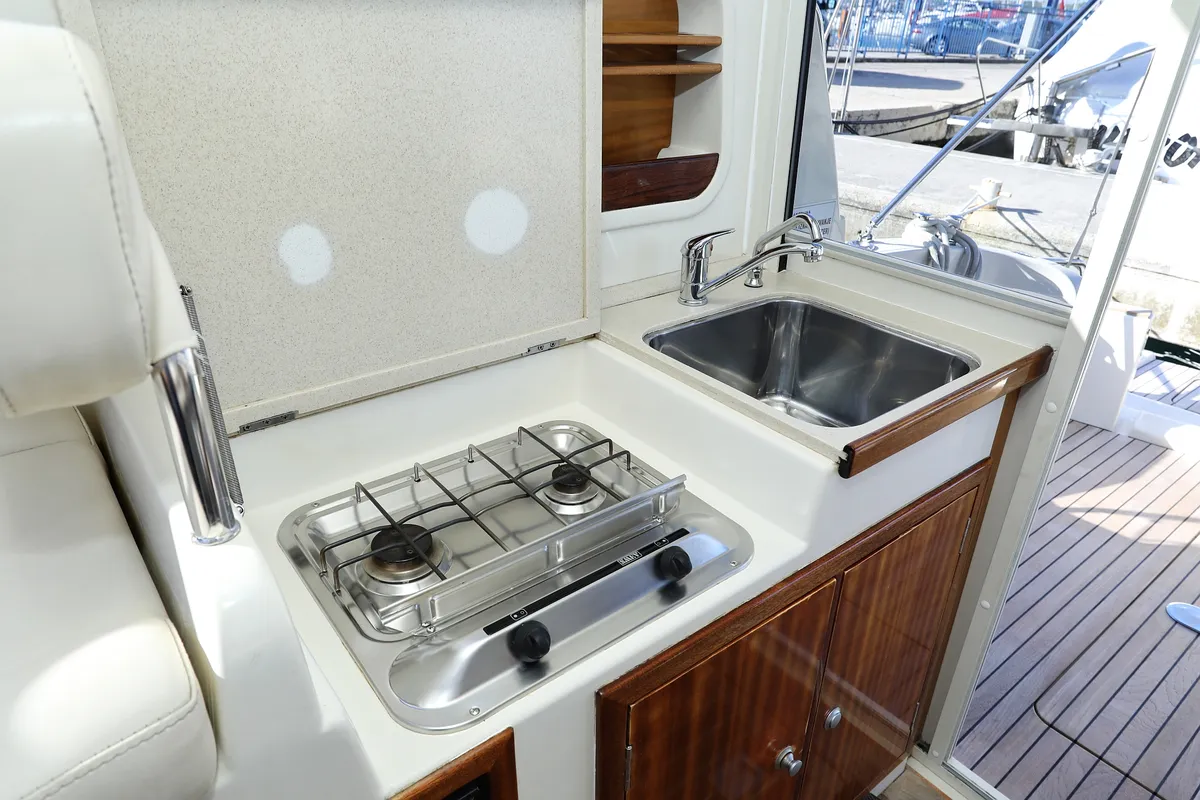 Galley of Dugi II, a Vektor 950 motorboat at Grad Biograd na Moru, Croatia