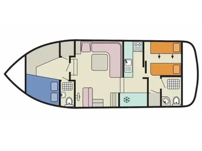 Floor plan of Corvette A - Budget 4, a Cygnet Corvette A motorboat at Hessel, United States