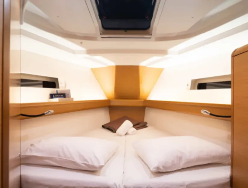 Cabin on Sante, a Jeanneau Sun Odyssey 449 sailboat at Municipal Unit of Lefkada, Greece