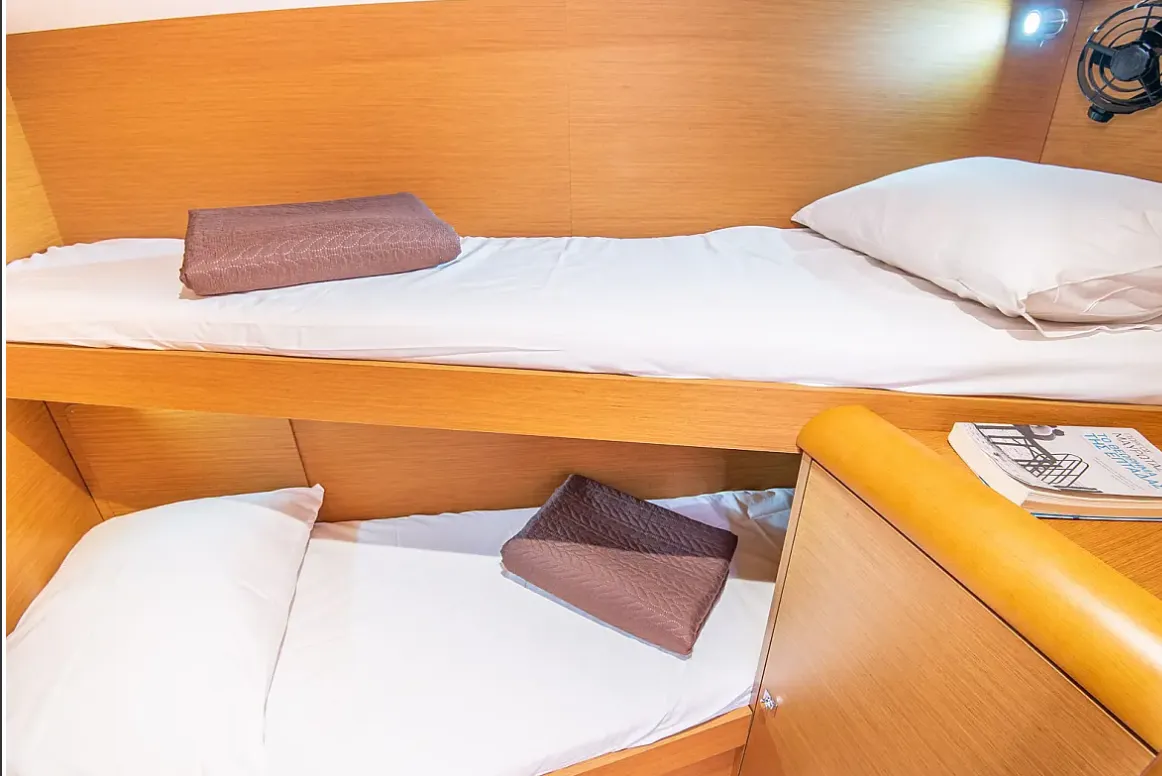 Cabin on Sante, a Jeanneau Sun Odyssey 449 sailboat at Municipal Unit of Lefkada, Greece