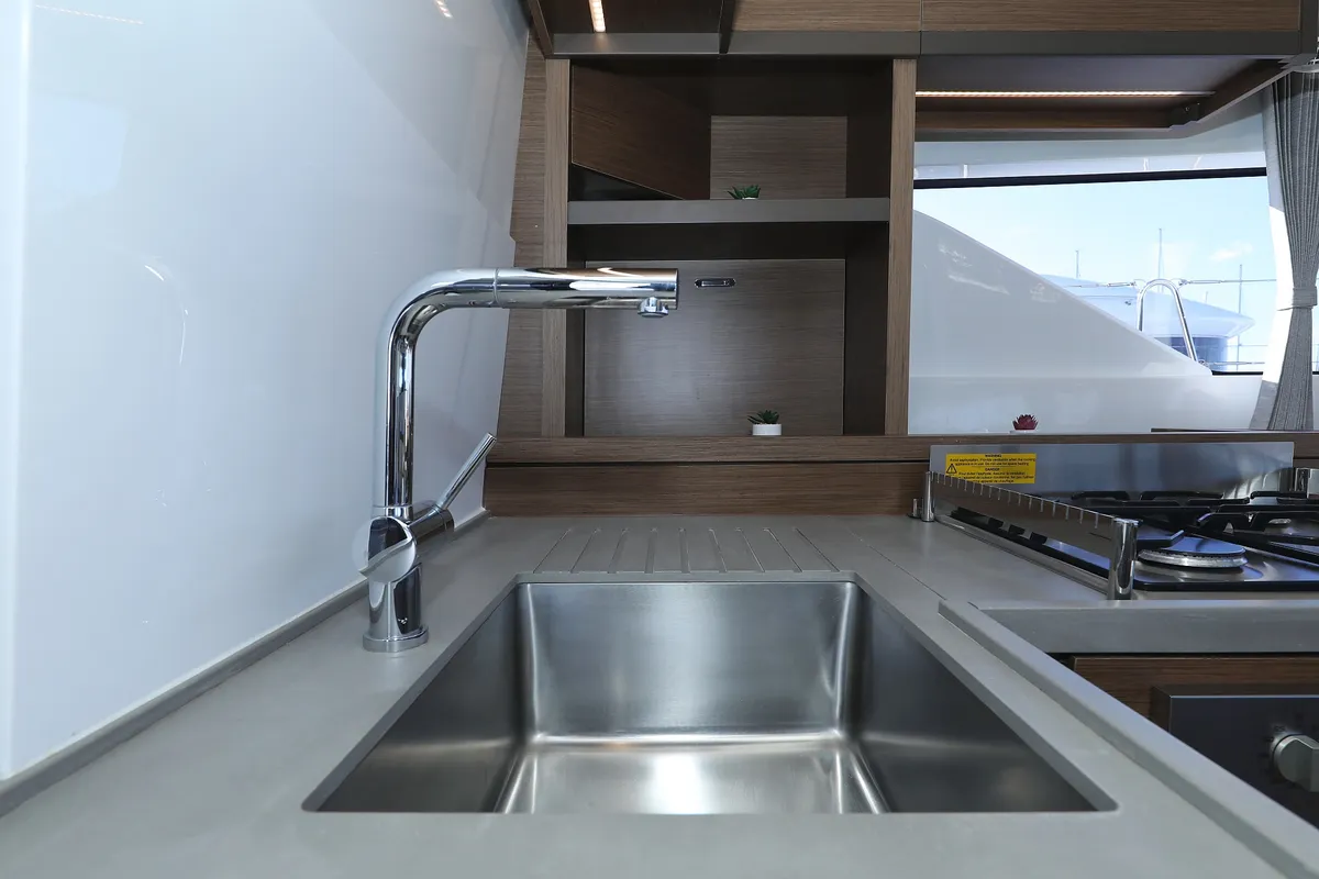 Galley of Celeste Del Mar, a Lagoon 50 catamaran at Sukošan, Croatia