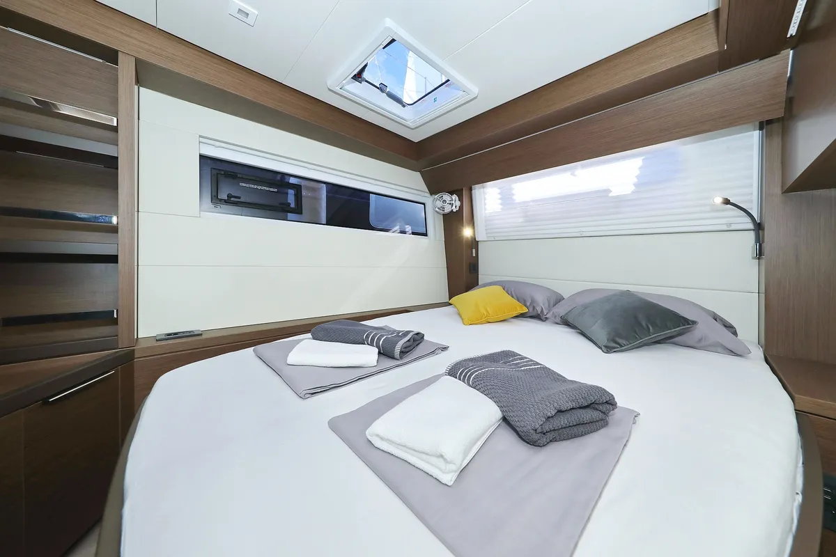Cabin on Celeste Del Mar, a Lagoon 50 catamaran at Sukošan, Croatia