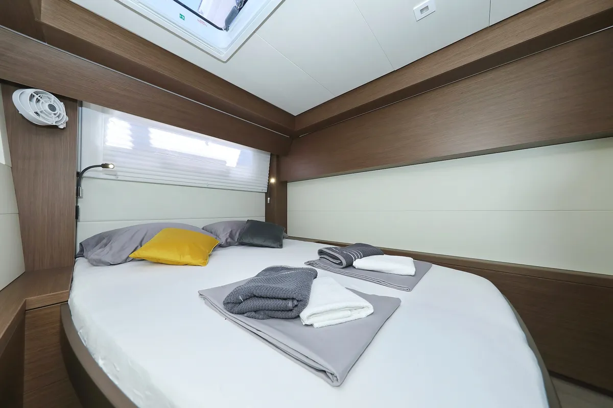 Cabin on Celeste Del Mar, a Lagoon 50 catamaran at Sukošan, Croatia